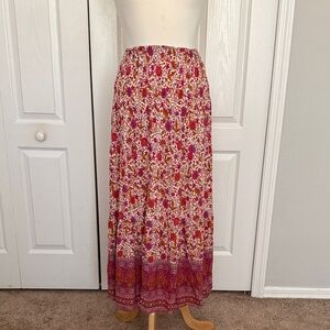 Floral Maxi Skirt/strapless dress - floral paisley - S
